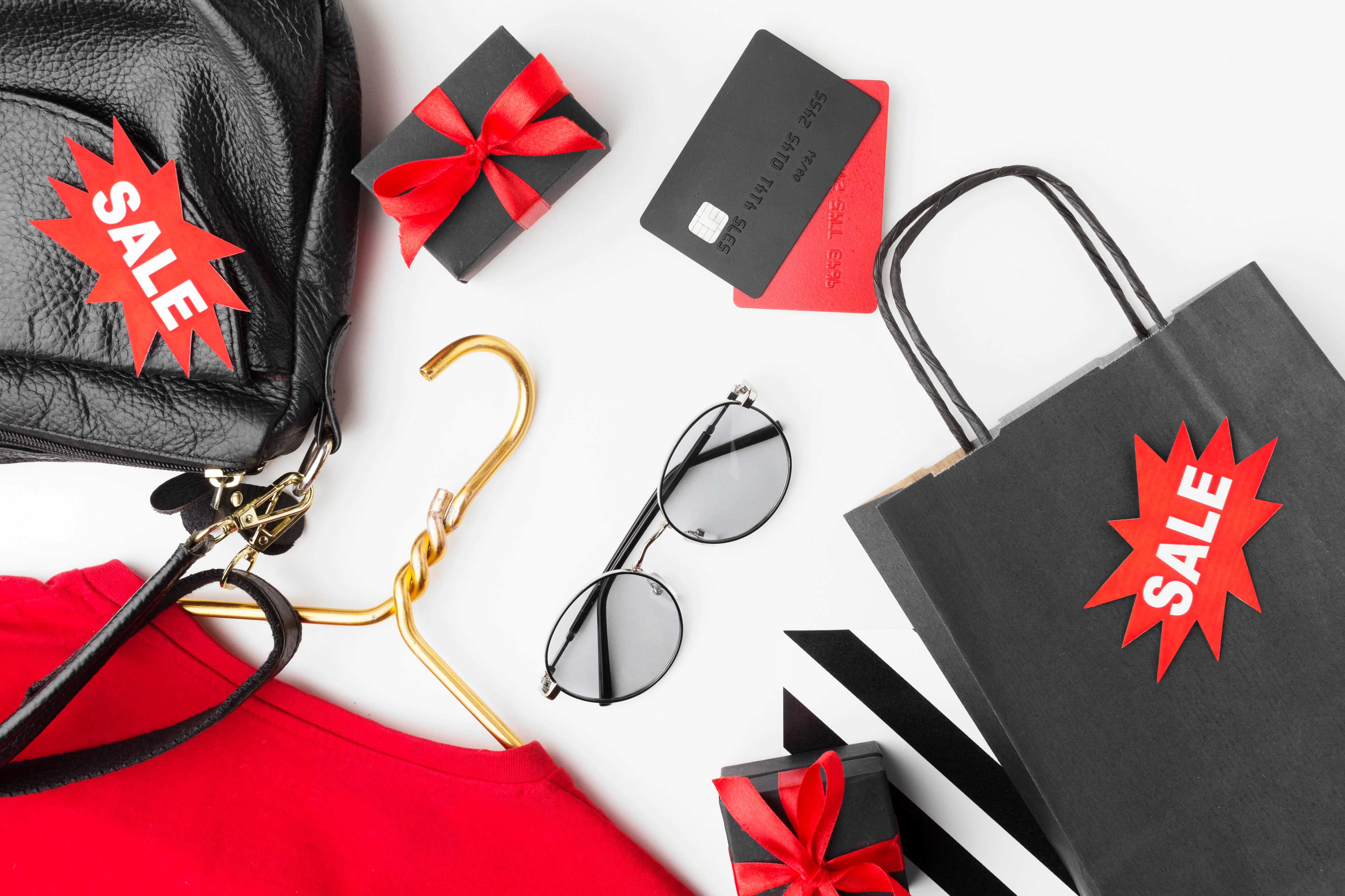Top view arrangement of cyber monday sale