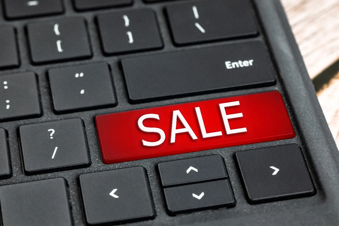 Red "SALE" key on computer keyboard