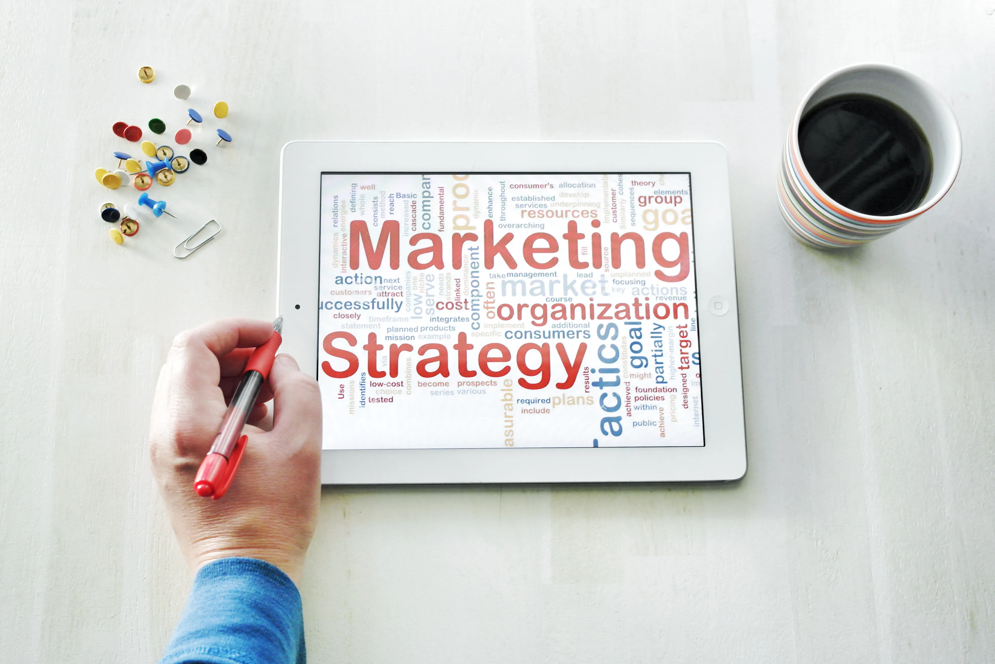 Marketing strategy concept, advertising promotion